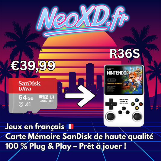 Carte Mémoire R36S Avec Les Jeux en Français 🇫🇷